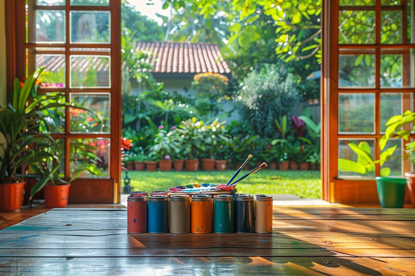 Palette de couleurs harmonieuses dans un salon spacieux d'une maison ouverte illustrant comment harmoniser les couleurs de peinture